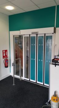 2. Digital print on to contravision for privacy to reception doors Sunderland