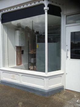 2. Opaque privacy film with Grey vinyl edging Harrissa Cafe Newcastle upon Tyne