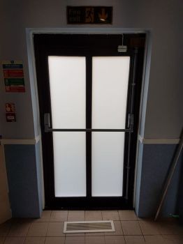 1. Frost vinyl to stop glare at Amble Health and Leisure - Northumberland