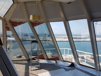 4. Marine works Anti Heat/Glare film to cruise liner Marseilles docks in France