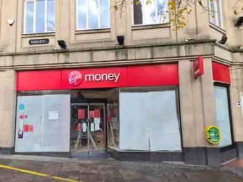 2. External grade clear 200 micron blast film installed to all glazing at Virgin money in Sheffield City Centre