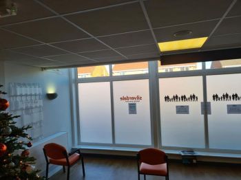 2.1 Privacy frost installed to numerous panes at the Silverdale Family Practice in Hetton