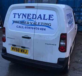 3. Removable Magnetic signage supplied, printed and cut to fit panels for Tynedale Premier Valeting