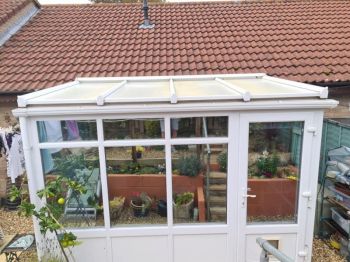 3. Solarcool installed to polycarbonate roof and silver 20 to all lower glazing reducing heat glare and uv - Domestic woks in Somerset