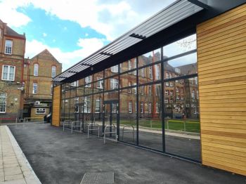 2. External silver 20 installed to all glazing at Sarah Bonnell Secondary School in East London 