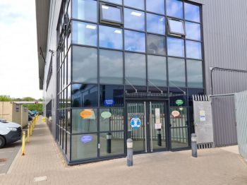 2. Silver 20 solarfilm installed to reception to reduce heat at Amazon depot in Banbury