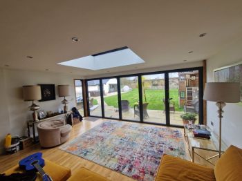 1. Clear UV60 installed to bi-fold doors and Skylight