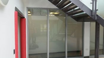 Etched frost vinyl for privacy - Vertu Motors Head Office2