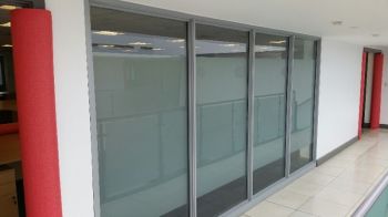 Etched frost vinyl for privacy - VertuMotors Head Office5